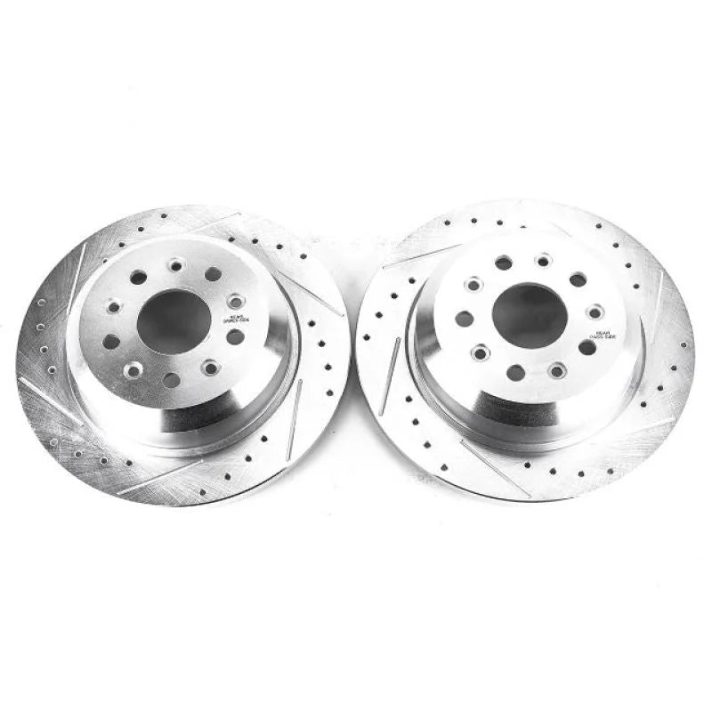 Power Stop 18-19 Jeep Wrangler Rear Evolution Drilled & Slotted Rotors - Pair - Main Product View