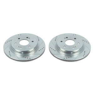 Power Stop 19-20 Chevrolet Silverado 1500 Rear Evolution Drilled & Slotted Rotors - Pair - Main Product View
