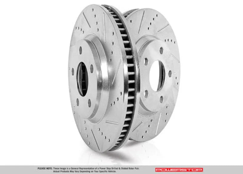 Power Stop 20-21 Chevrolet Corvette Rear Evolution Drilled & Slotted Rotor - Pair - Main Product View