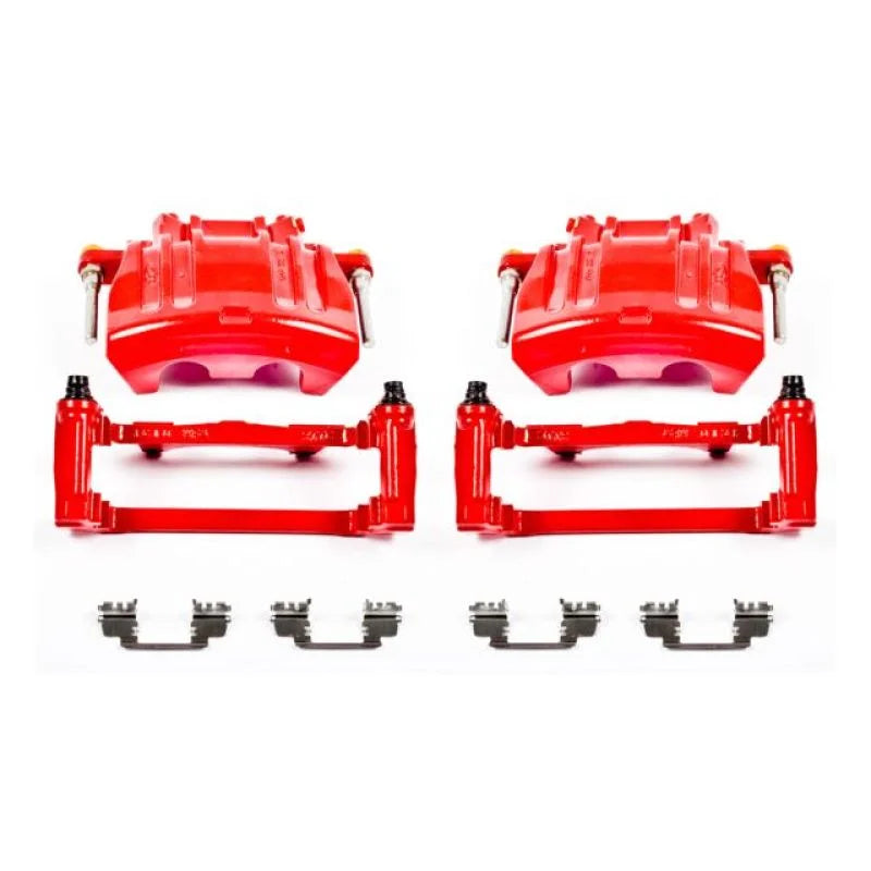 Power Stop 2012 Chrysler 300 Front Red Calipers w/Brackets - Pair - Main Product View