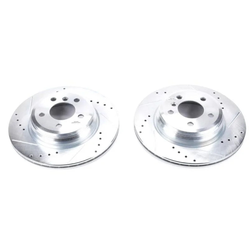 Power Stop 2016 BMW 328i Rear Evolution Drilled & Slotted Rotors - Pair - Main Product View