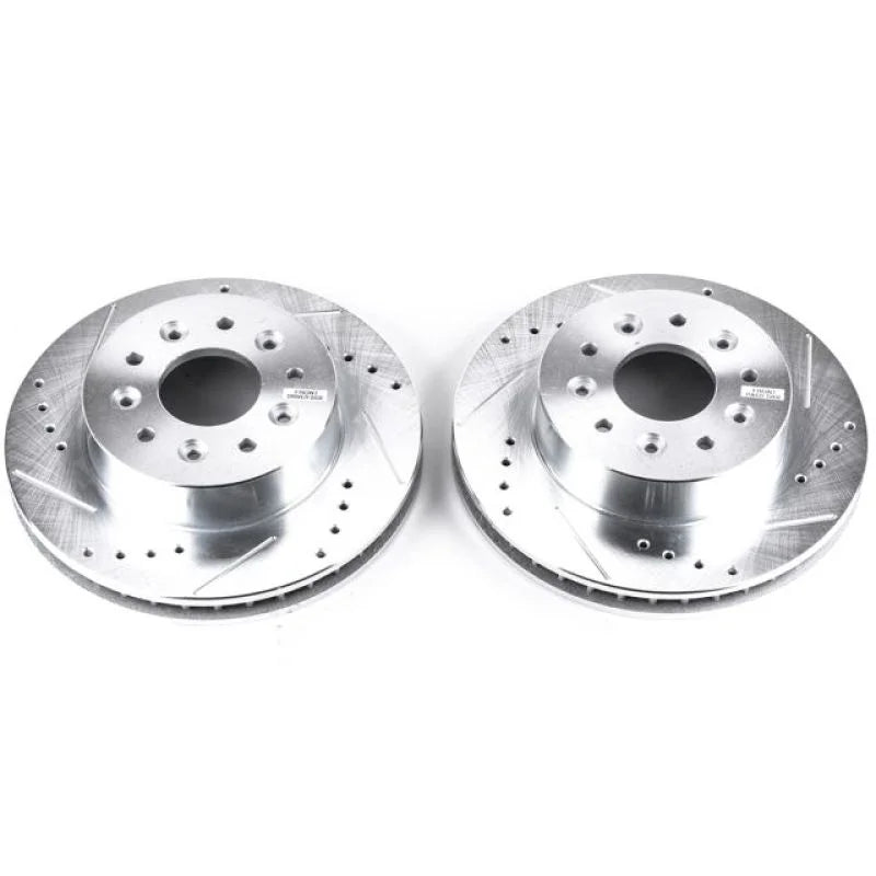 Power Stop 63-82 Chevrolet Corvette Front Evolution Drilled & Slotted Rotors - Pair - Main Product View