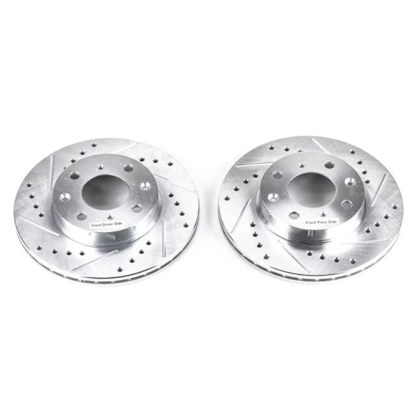 Power Stop 88-91 Honda Civic Front Evolution Drilled & Slotted Rotors - Pair - Main Product View