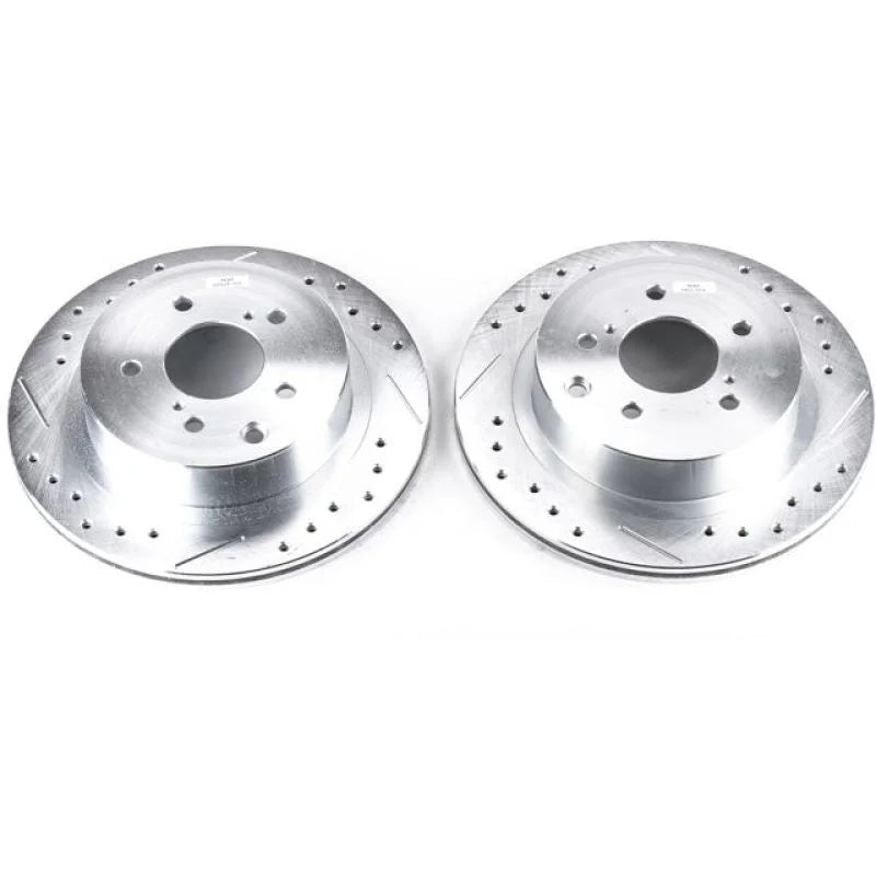 Power Stop 89-96 Nissan 300ZX Rear Evolution Drilled & Slotted Rotors - Pair - Main Product View