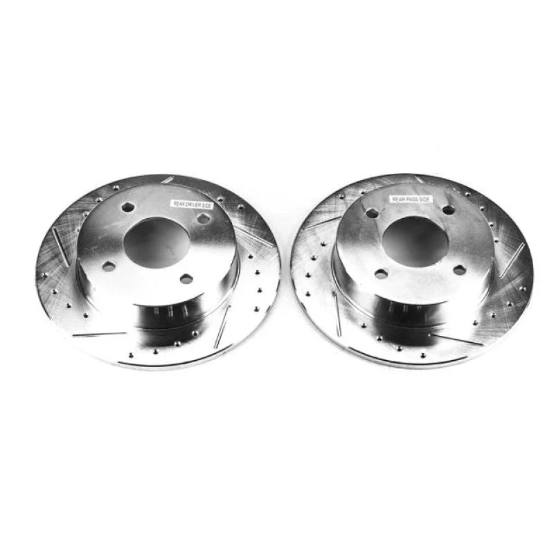 Power Stop 89-98 Nissan 240SX Rear Evolution Drilled & Slotted Rotors - Pair - Main Product View
