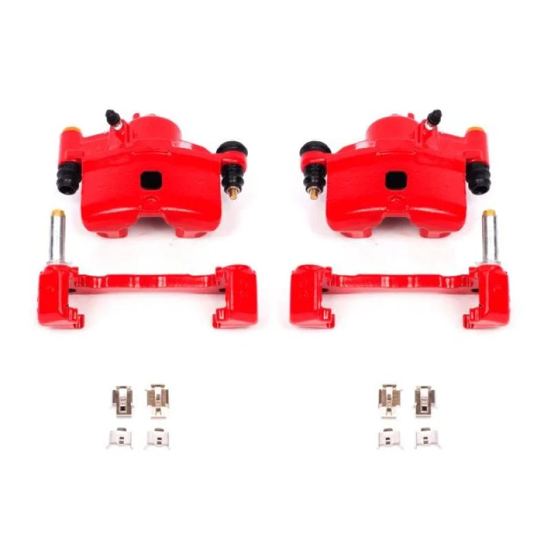 Power Stop 90-00 Honda Civic Front Red Calipers w/Brackets - Pair - Main Product View