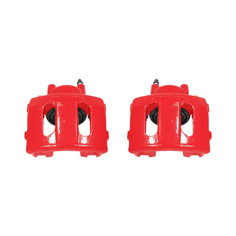 Power Stop 90-01 Jeep Cherokee Front Red Calipers w/o Brackets - Pair - Installation View