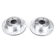 Load image into Gallery viewer, Power Stop 90-99 Jeep Cherokee Front Evolution Drilled &amp; Slotted Rotors - Pair - Main Product View