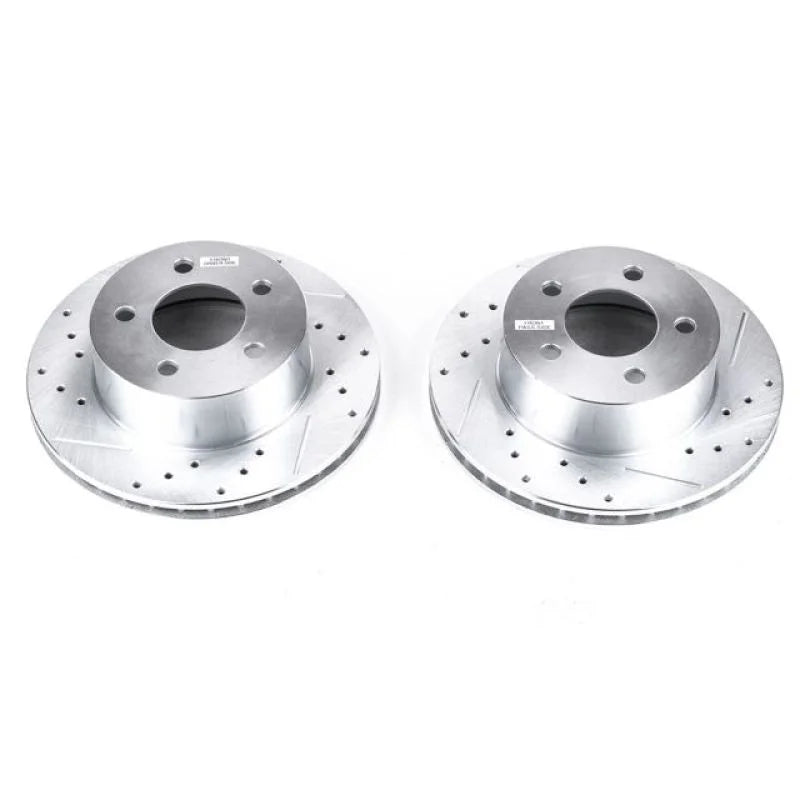 Power Stop 90-99 Jeep Cherokee Front Evolution Drilled & Slotted Rotors - Pair - Main Product View