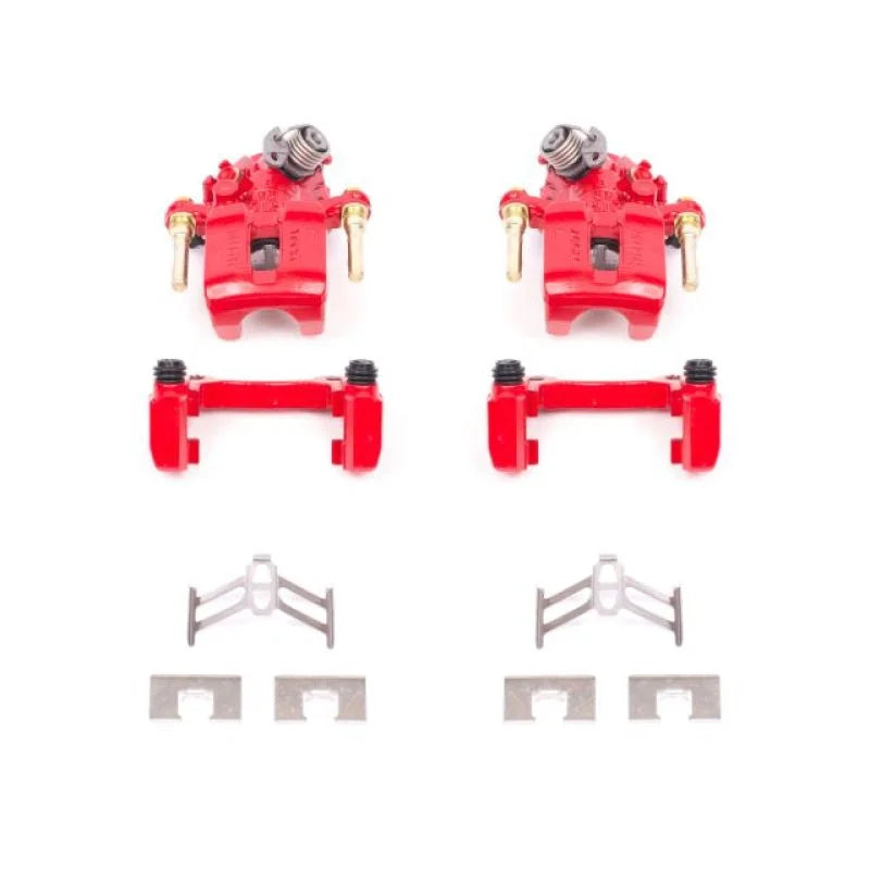 Power Stop 92-01 Honda Prelude Rear Red Calipers w/Brackets - Pair - Main Product View