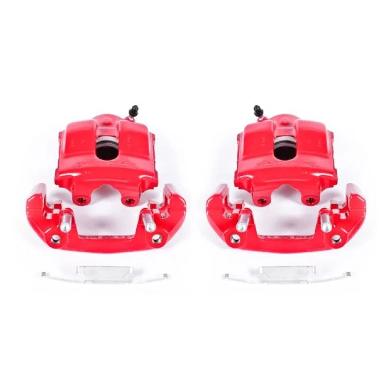 Power Stop 92-98 BMW 318i Front Red Calipers w/Brackets - Pair - Main Product View