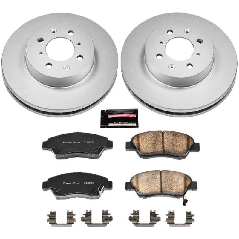Power Stop 93-95 Honda Civic Front Z17 Evolution Geomet Coated Brake Kit - Main Product View
