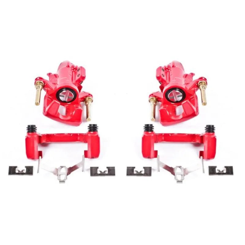 Power Stop 94-01 Acura Integra Rear Red Calipers w/Brackets - Pair - Main Product View