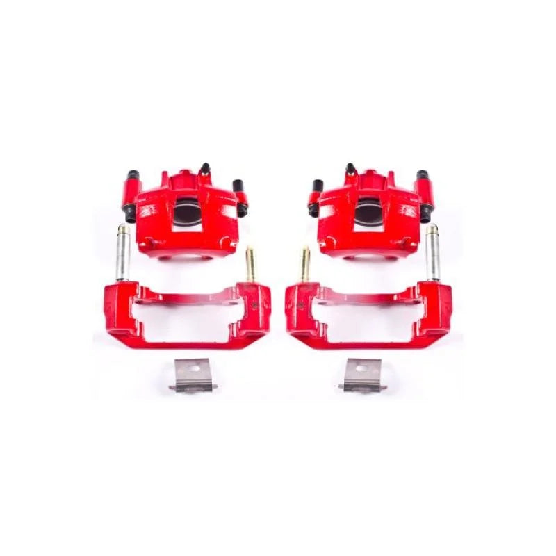 Power Stop 94-98 Ford Mustang Front Red Calipers w/Brackets - Pair - Main Product View