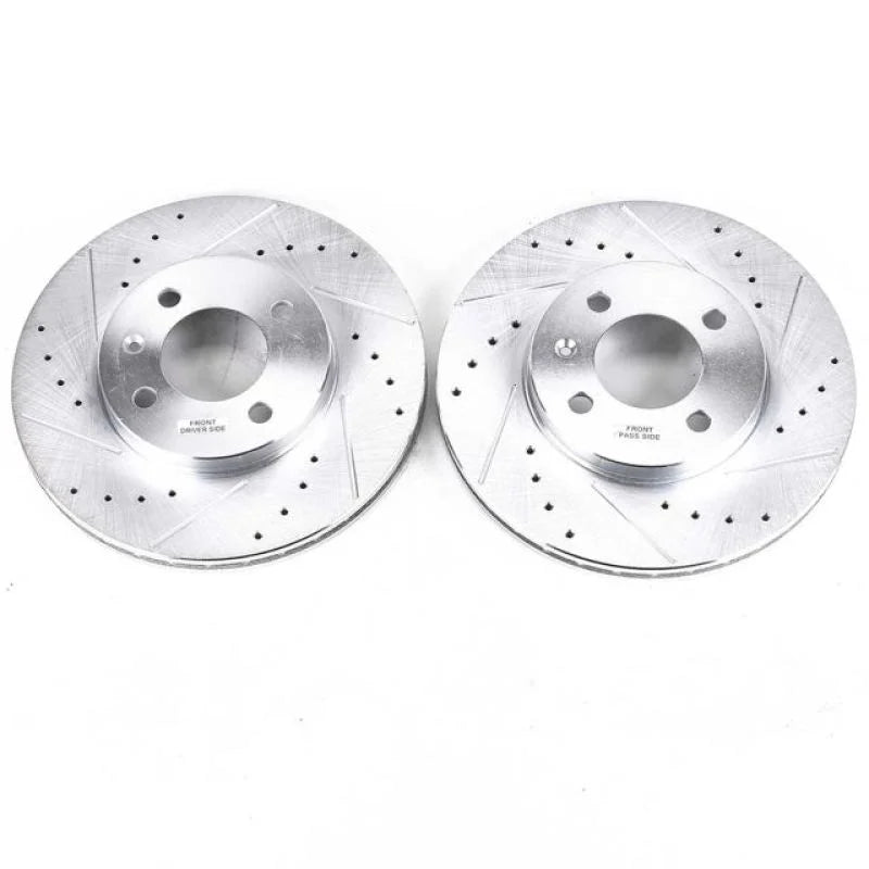 Power Stop 95-02 Volkswagen Cabrio Front Evolution Drilled & Slotted Rotors - Pair - Main Product View