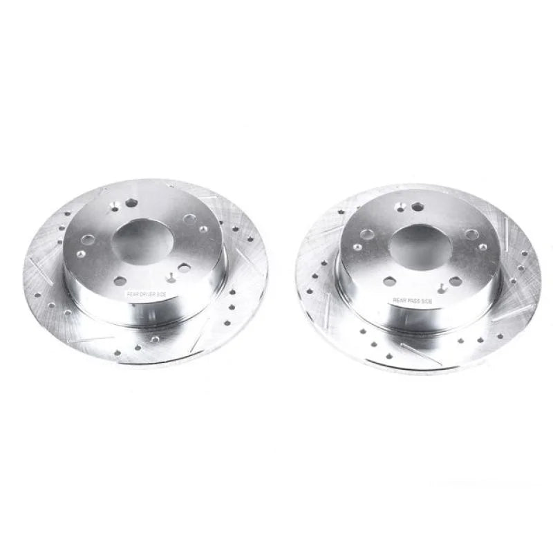 Power Stop 97-98 Acura Integra Rear Evolution Drilled & Slotted Rotors - Pair - Main Product View