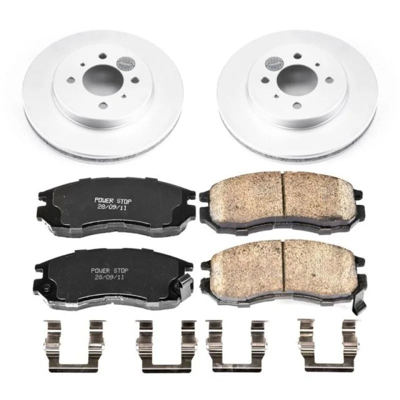 Power Stop 98-02 Mitsubishi Mirage Front Z17 Evolution Geomet Coated Brake Kit - Main Product View