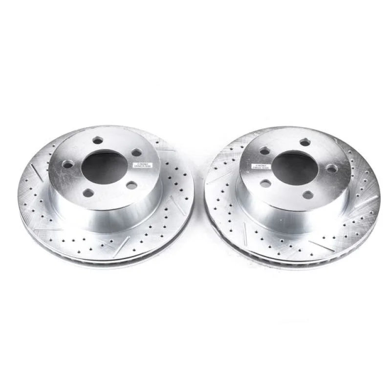 Power Stop 99-01 Jeep Cherokee Front Evolution Drilled & Slotted Rotors - Pair - Main Product View