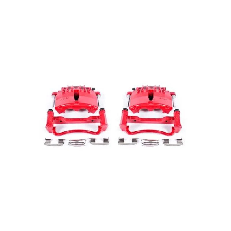 Power Stop 99-02 Ford Mustang Front Red Calipers w/Brackets - Pair - Main Product View