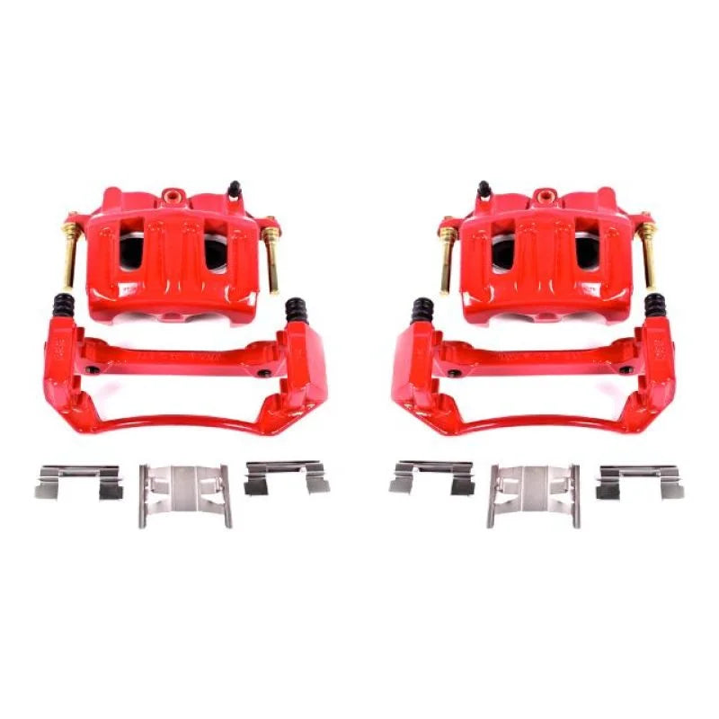 Power Stop 99-03 Ford F-150 Front Red Calipers w/Brackets - Pair - Main Product View