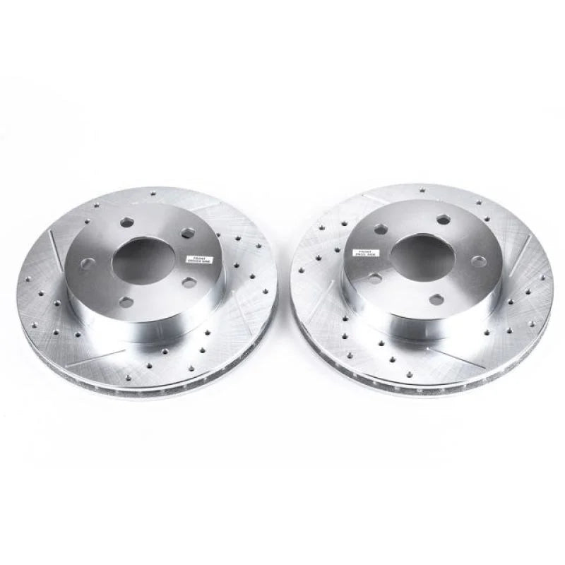 Power Stop 99-04 Jeep Grand Cherokee Front Evolution Drilled & Slotted Rotors - Pair - Main Product View