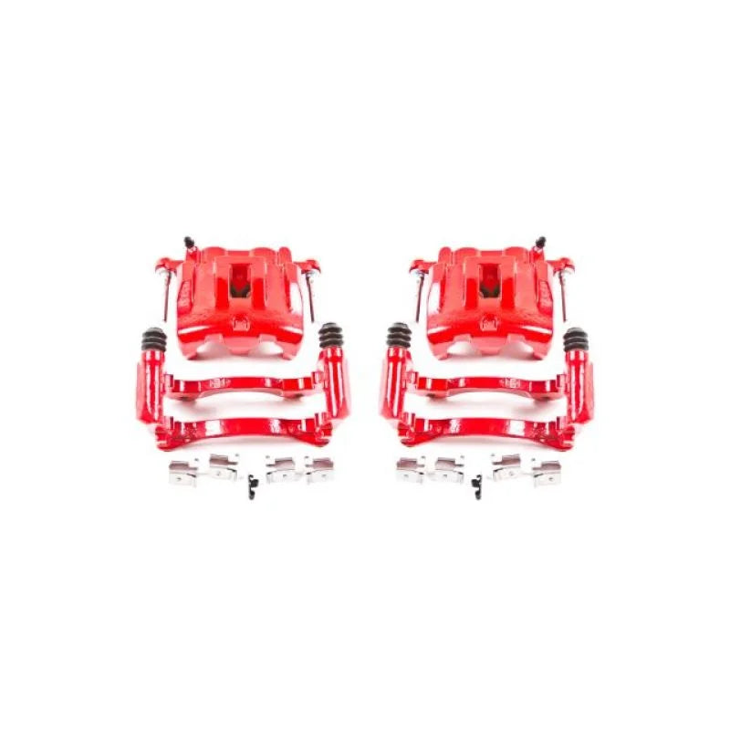 Power Stop 99-04 Jeep Grand Cherokee Front Red Calipers w/Brackets - Pair - Main Product View