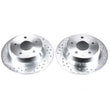 Load image into Gallery viewer, Power Stop 99-04 Jeep Grand Cherokee Rear Evolution Drilled &amp; Slotted Rotors - Pair - Main Product View