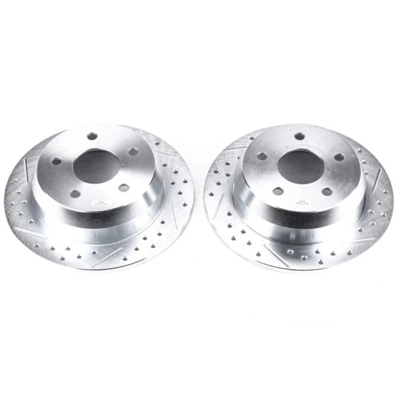 Power Stop 99-04 Jeep Grand Cherokee Rear Evolution Drilled & Slotted Rotors - Pair - Main Product View