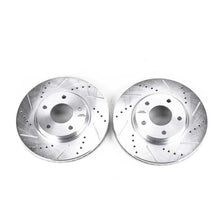 Load image into Gallery viewer, Power Stop Drilled &amp; Slotted Front Rotors Pair fits 2003 2004 Infiniti M45 / 2002-2006 Infiniti Q45 / 2004-2009 Nissan Que...