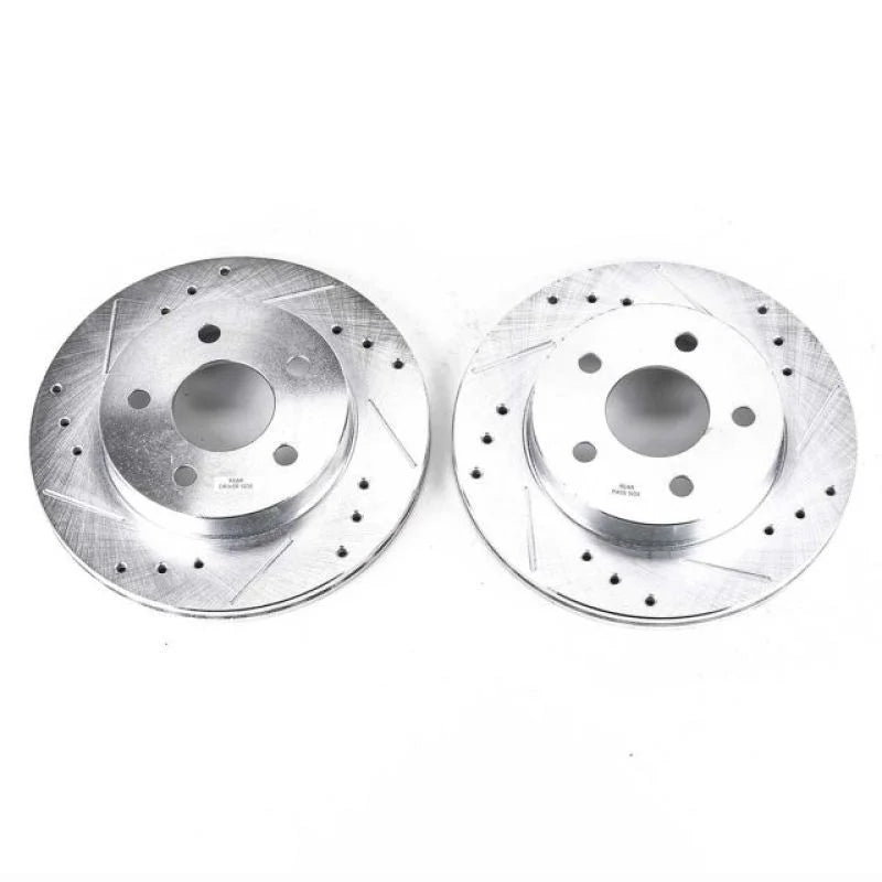 Power Stop Drilled & Slotted Rear Rotors Pair fits 1993-1997 Ford Thunderbird / 1993-1998 Lincoln Mark VIII / 1993 Mercury...