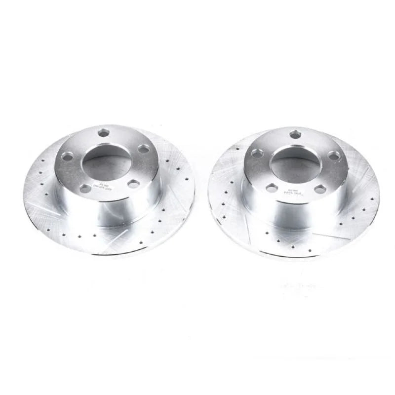 Power Stop Drilled & Slotted Rear Rotors Pair fits 1995-2004 Audi A6 / 1995-1997 Audi A6 Quattro / 2003-2005 Volkswagen Pa...