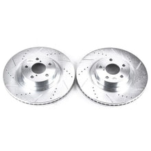Load image into Gallery viewer, Power Stop Drilled &amp; Slotted Rotors Pair Front fits 2005 2006 Saab 9-2x / 2003 Subaru Baja / 2003-2006 Subaru Baja SPORT /...