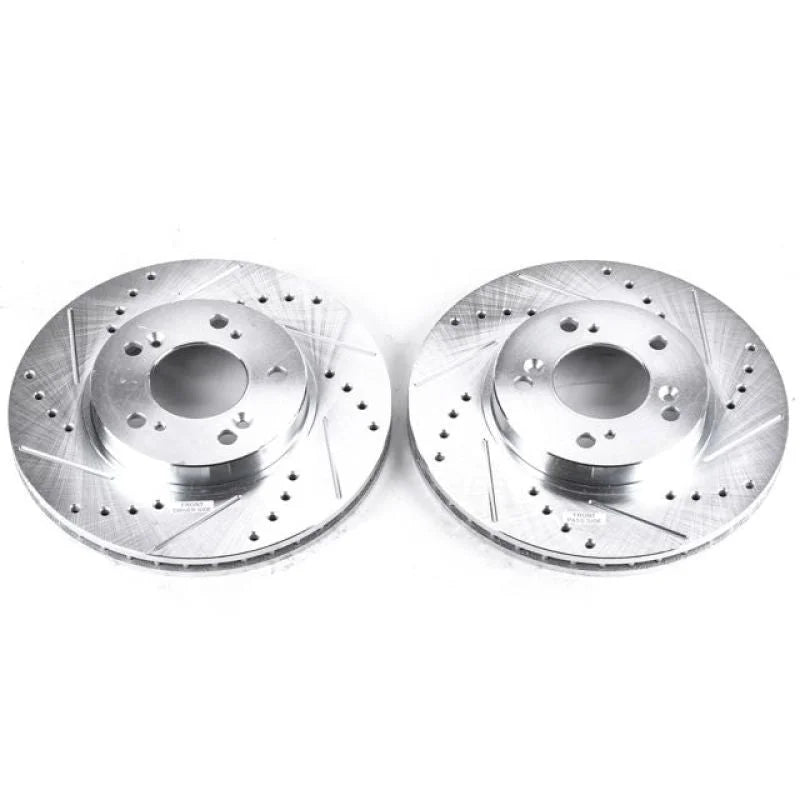 Power Stop Drilled & Slotted Rotors Pair Front fits Acura Integra / 1997-1998 2000-2001 Acura Integra Type R / 1991-1993 A...