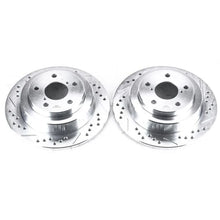 Load image into Gallery viewer, Power Stop Drilled &amp; Slotted Rotors Pair Rear fits 2005 2006 Saab 9-2x / 1999-2008 Subaru Forester / 1993 1994 Subaru Impr...