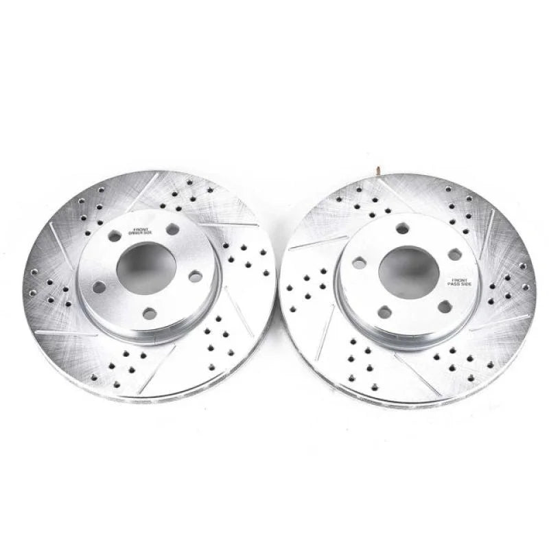 Power Stop Drilled & Slotted Rotors Pair fits 2014-2018 Ford C-Max / 2012-2018 Ford Focus Electric / 2012-2018 Ford Focus ...