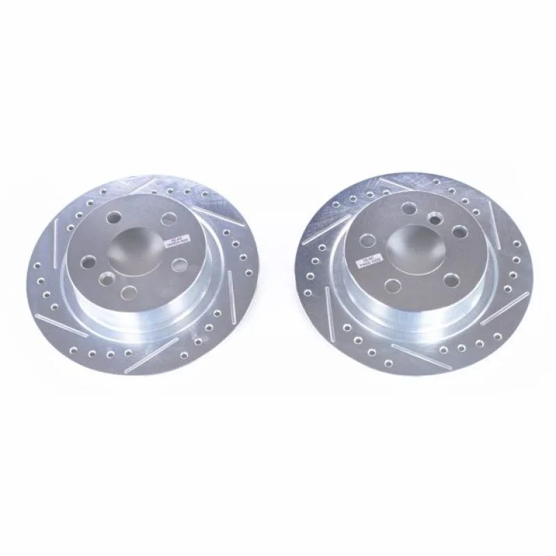 Power Stop Drilled & Slotted Rotors Pair fits 2014-2021 BMW I3 / 2018-2021 BMW I3S / 2024 Mini Cooper John / 2020-2024 Min...