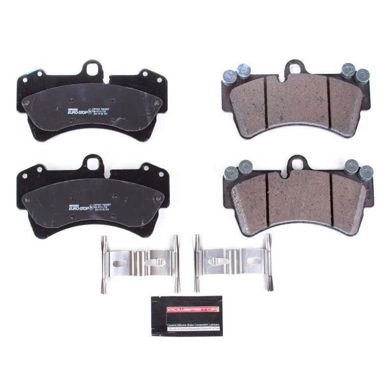 Power Stop Euro-Stop ECE-R90 Front Brake Pads fits 2007-2015 Audi Q7 / 2009 2010 Audi Q7 TDI / 2004-2006 Porsche Cayenne /...