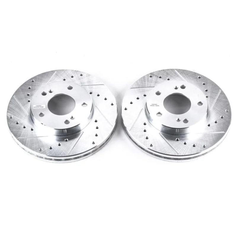Power Stop Evolution Drilled & Slotted Front Rotors - Main Product View