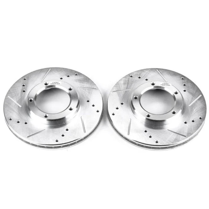 Power Stop Evolution Drilled & Slotted Front Rotors - Pair fits 1995-2004 Toyota Tacoma - Main Product View