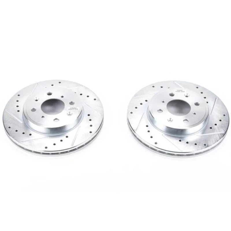 Power Stop Evolution Drilled & Slotted Front Rotors - Main Product View