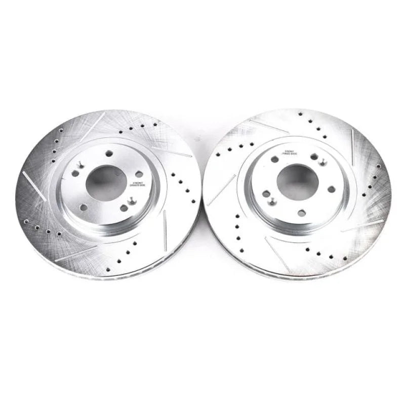 Power Stop Evolution Drilled & Slotted Front Rotors - Pair fits 2015-2021 Kia Sedona - Main Product View