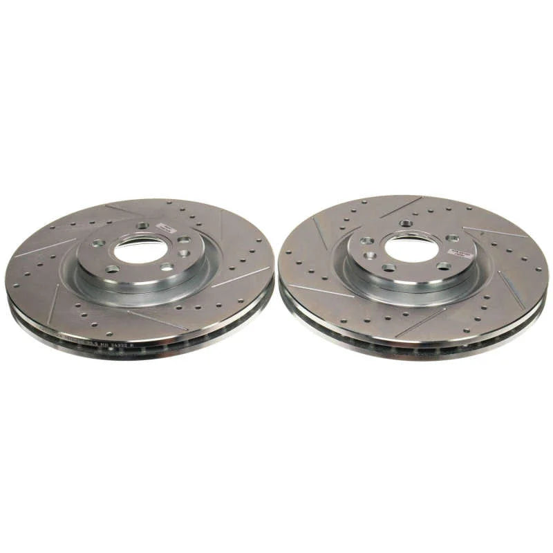 Power Stop Front Drilled & Slotted Rotor (Pair) fits 2019-2025 Volvo S60 / 2017-2025 Volvo S90 / 2019-2021 Volvo V60 / 202...