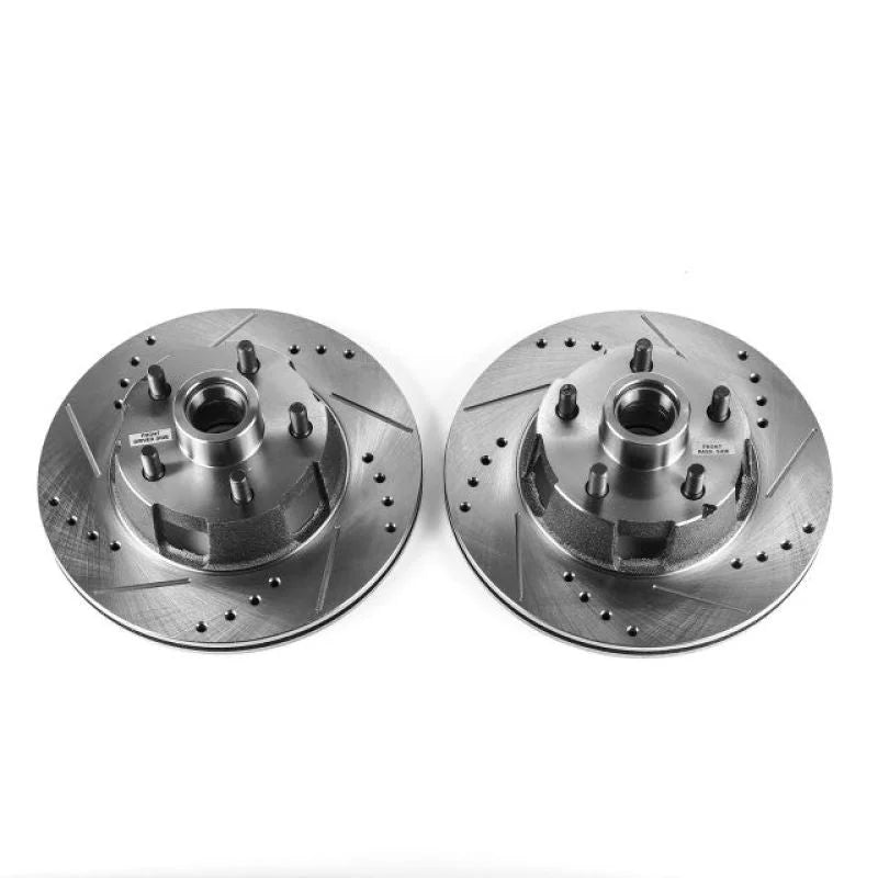 Power Stop Front Drilled & Slotted Rotors Pair fits 1967 Ford Fairlane / 1967 Ford Falcon / 1965-1967 Ford Mustang / 1966 ...