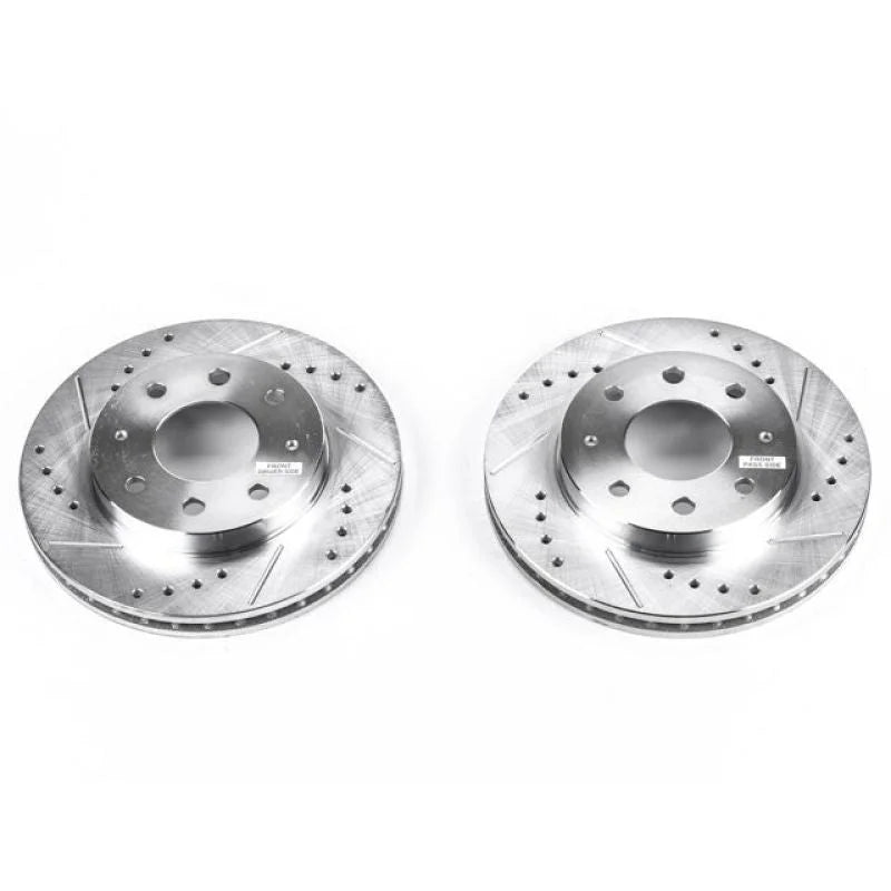 Power Stop Front Drilled & Slotted Rotors Pair fits 1991-1993 Eagle Gtx / 1993-1996 Eagle Summit / 1998 Hyundai Elantra / ...