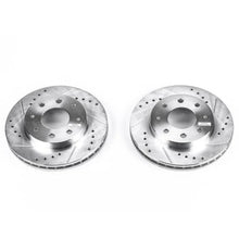 Load image into Gallery viewer, Power Stop Front Drilled &amp; Slotted Rotors Pair fits 1991-1993 Eagle Gtx / 1993-1996 Eagle Summit / 1998 Hyundai Elantra / ...