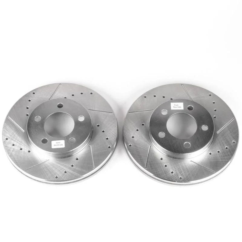 Power Stop Front Drilled & Slotted Rotors Pair fits 1994-2000 Ford Taurus LX / 1994-1997 Ford Taurus / 1995 1998 Ford Taur...