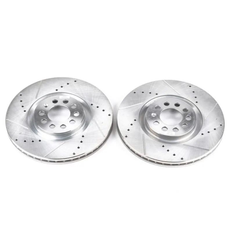 Power Stop Front Drilled & Slotted Rotors Pair fits 2000-2006 Audi TT / 2000-2006 Audi TT Quattro / 2002-2005 Volkswagen G...