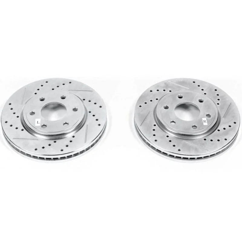 Power Stop Front Drilled & Slotted Rotors Pair fits 2005-2011 2013-2019 Nissan Frontier / 2005-2010 Nissan Frontier LE / 2...