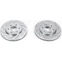 Load image into Gallery viewer, Power Stop Front Drilled &amp; Slotted Rotors Pair fits 2005-2011 2013-2019 Nissan Frontier / 2005-2010 Nissan Frontier LE / 2...