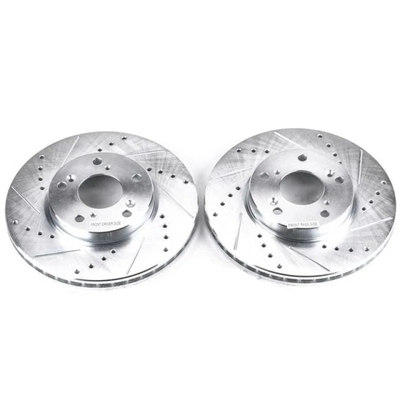 Power Stop Front Drilled & Slotted Rotors Pair fits 2014 2015 Acura ILX / 2014 Acura ILX Hybrid / 1998-2005 Honda Accord D...